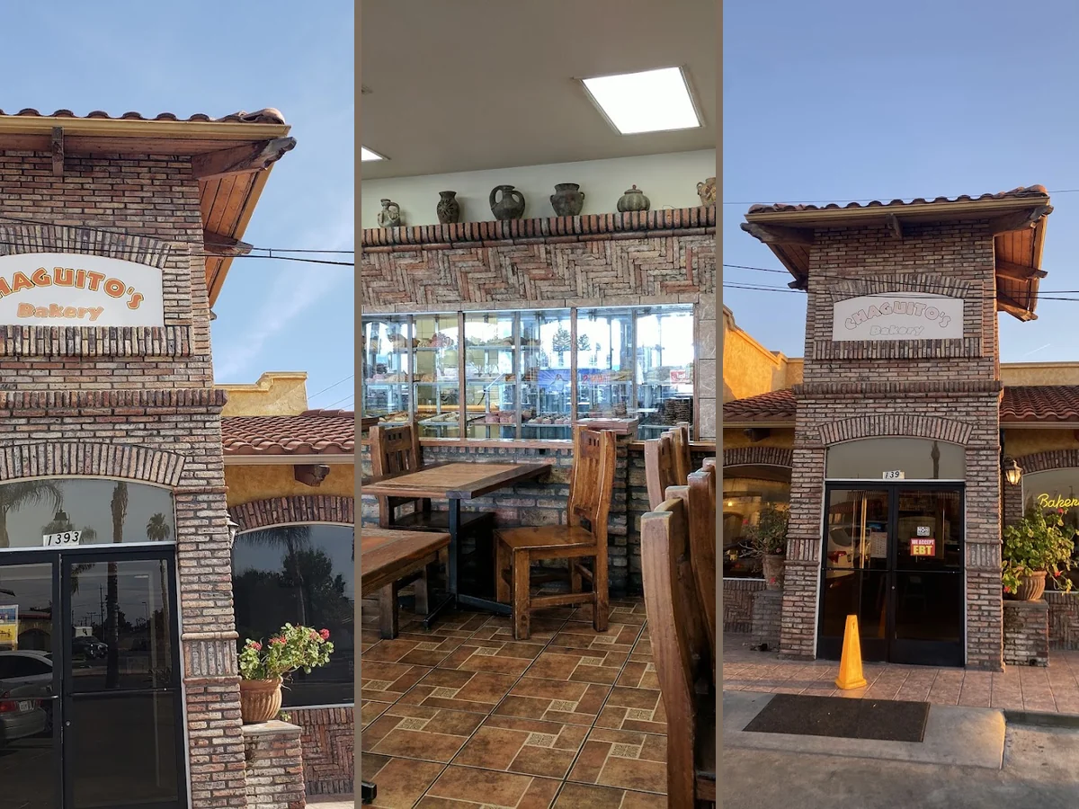 Mexican fast food spot with simple tables.